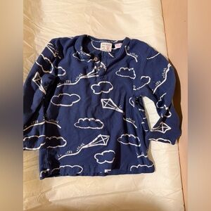 Zara Kids Blue Long Sleeve Tee with Cloud and Kite Print